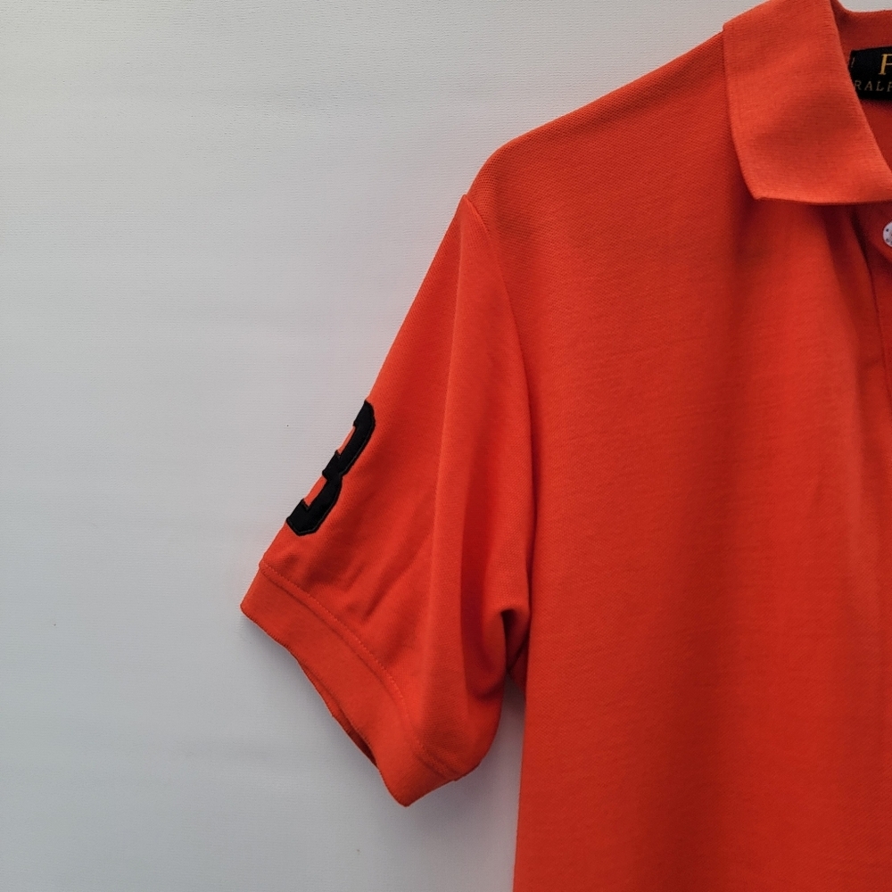 Polo Ralph Lauren Big Pony Polo Shirt Mens XL Bright Orange Black Embroider Y2K - Picture 3 of 11